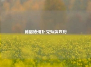 德信德州扑克短牌攻略