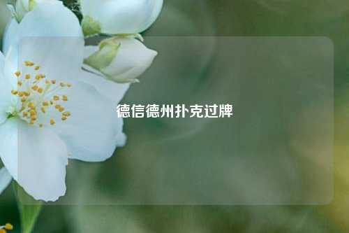 德信德州扑克过牌