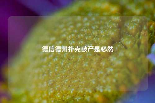 德信德州扑克破产是必然