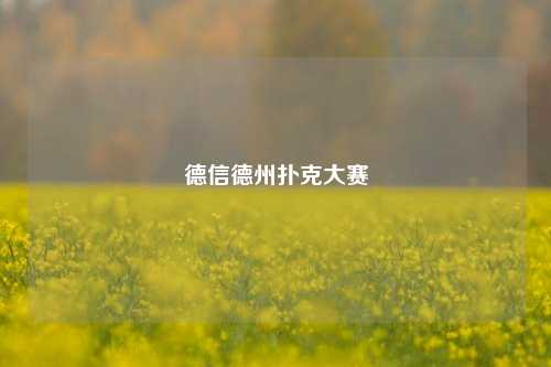 德信德州扑克大赛